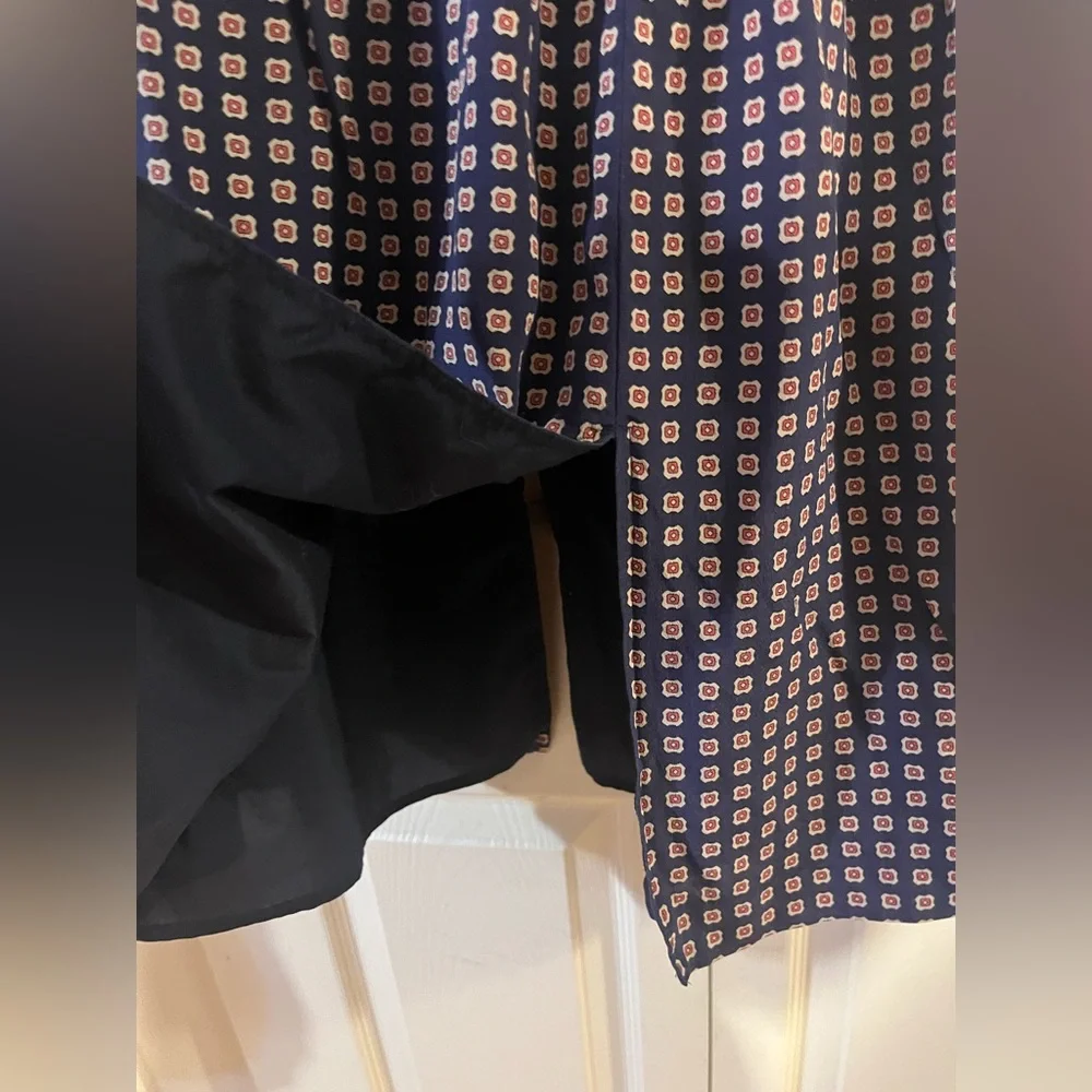 Madewell 100% Silk Ascot Geo Printed Lined Midi Skirt Size 2